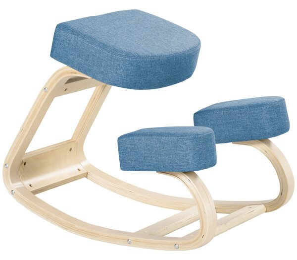 Vinsetto Ergonomická Kolenní Židle z Březového Dřeva, Křeslo pro Udržení Správného Držení Těla s Paměťovou Pěnou a Polyesterovým Polštářem pro Domov a