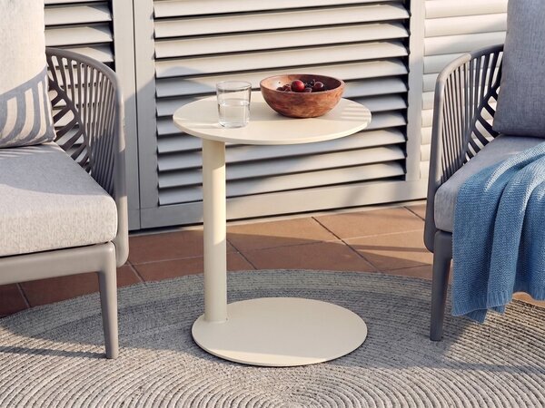 Zahradní odkládací stolek VENTURINA 40 cm 40 cm Kov Béžová