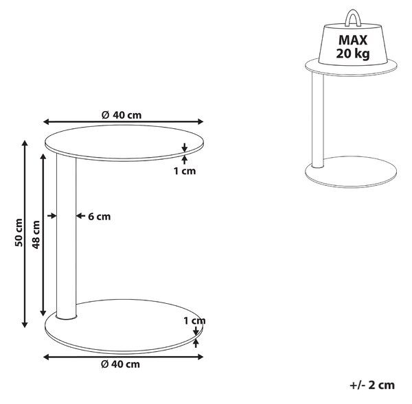 Zahradní odkládací stolek VENTURINA 40 cm 40 cm Kov Béžová