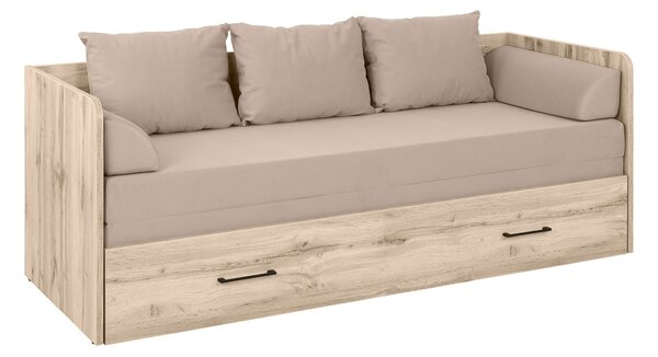 Rozkládací postel 80 cm BRW Tetrix (dub sonoma + béžová)