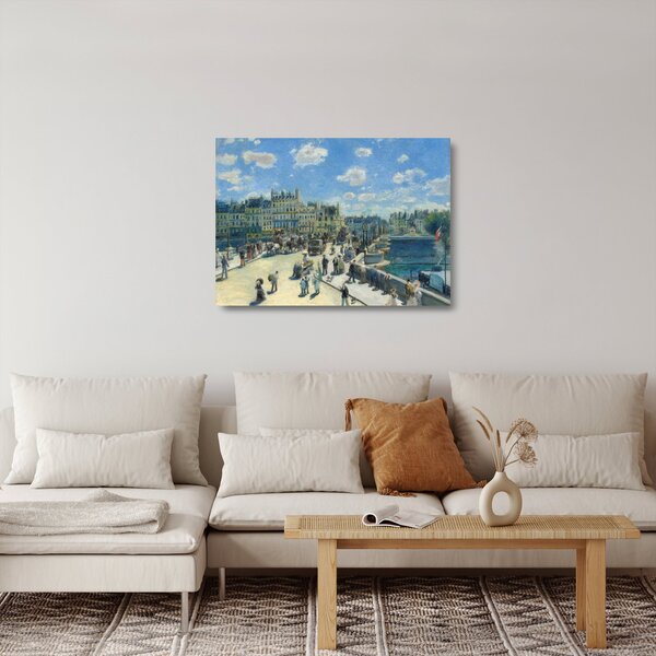 Skleněný obraz - Auguste Renoir, Pont Neuf, Paris, reprodukce (70x50 cm)
