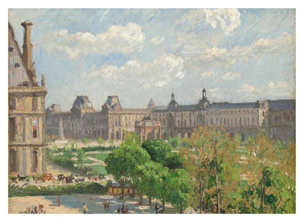 Skleněný obraz - Camille Pissarro, Place du Carrousel, Paris, reprodukce (70x50 cm)