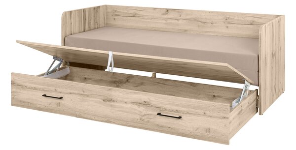 Rozkládací postel 80 cm BRW Tetrix (dub sonoma + béžová)