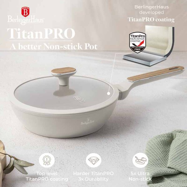 Pánev s poklicí s titanovým povrchem 24 cm Sahara Nordic Collection