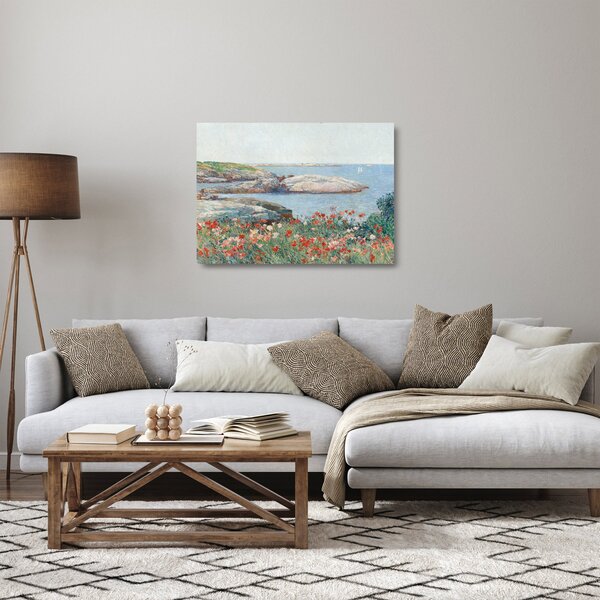 Skleněný obraz - Childe Hassam, Poppies, Isles of Shoals, reprodukce (70x50 cm)