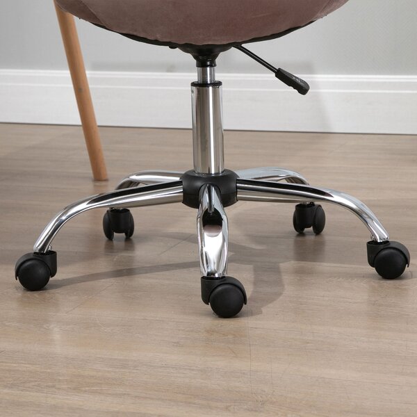 Vinsetto Otočná Kancelářská Židle, Ergonomický a Nastavitelný Design Bez Opěrek, Růžová, 59x59x81-91cm | Aosom