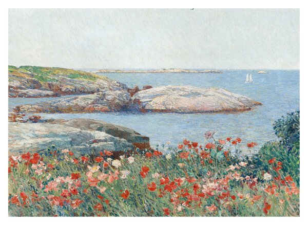 Skleněný obraz - Childe Hassam, Poppies, Isles of Shoals, reprodukce (70x50 cm)
