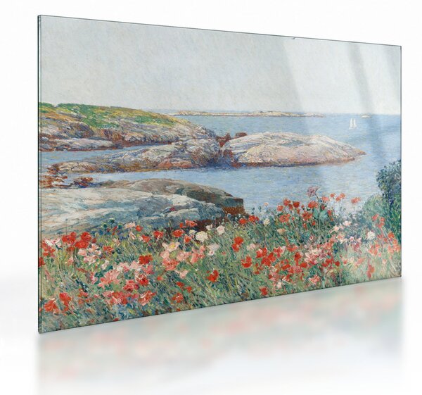 Skleněný obraz - Childe Hassam, Poppies, Isles of Shoals, reprodukce (70x50 cm)