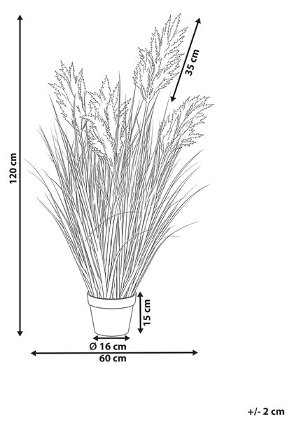Umělá rostlina MISCANTHUS GRASS 120 cm Hnědá