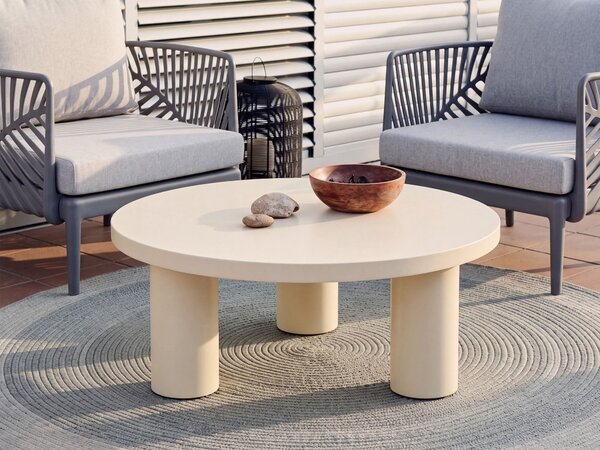 Zahradní konferenční stolek VIPITENO 80 cm 80 cm Kov Béžová