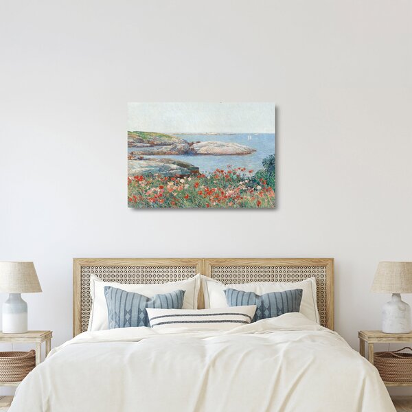 Skleněný obraz - Childe Hassam, Poppies, Isles of Shoals, reprodukce (70x50 cm)
