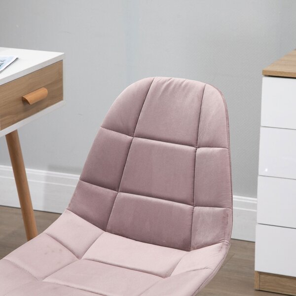Vinsetto Otočná Kancelářská Židle, Ergonomický a Nastavitelný Design Bez Opěrek, Růžová, 59x59x81-91cm | Aosom