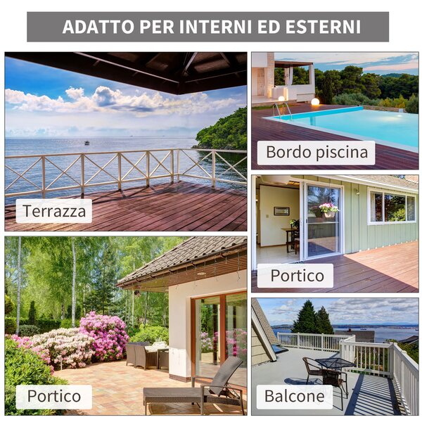Zahradní křeslo Adirondack Outsunny s područkami a polštáři, ratan a ocel, 64x80x90 cm, Hnědé a Modré | Aosom