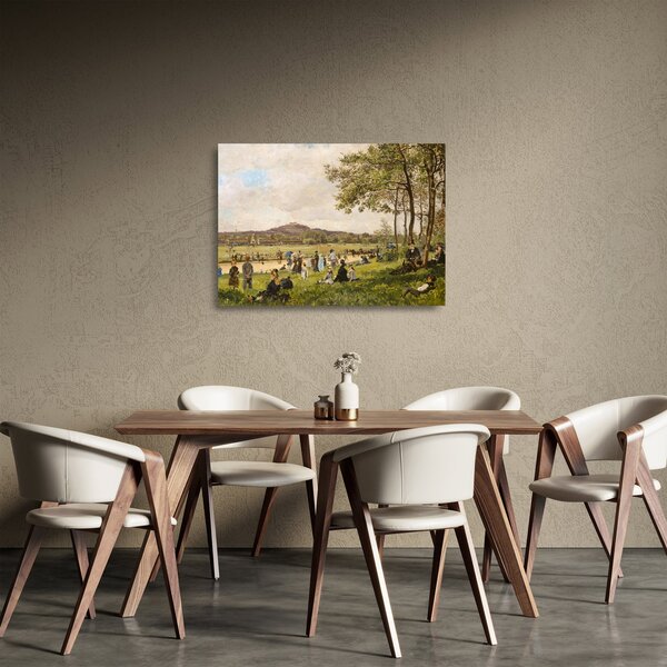 Skleněný obraz - French 19th Century, Race Course at Longchamps, reprodukce (70x50 cm)