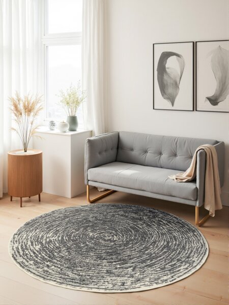 Koberec Hanse Home Gloria Cavallo krémový / šedý kruh