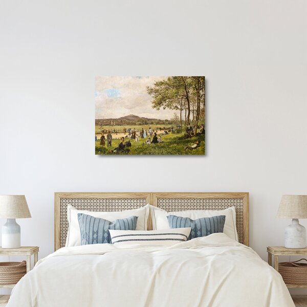 Skleněný obraz - French 19th Century, Race Course at Longchamps, reprodukce (70x50 cm)