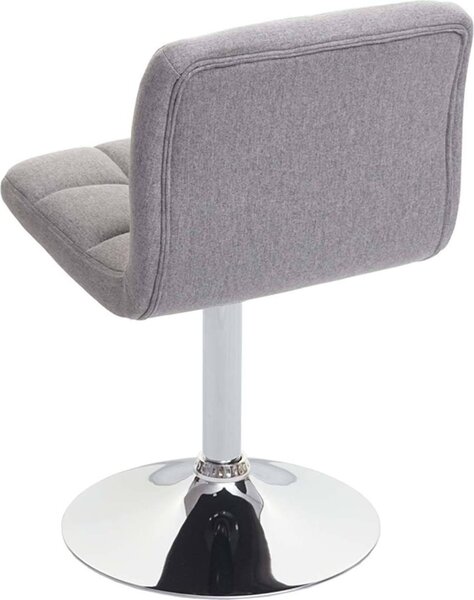 Jídelní židle Kavala, kuchyňská židle Židle, otočná MVG-certifikát látka/textil světle šedá, chromová podnož