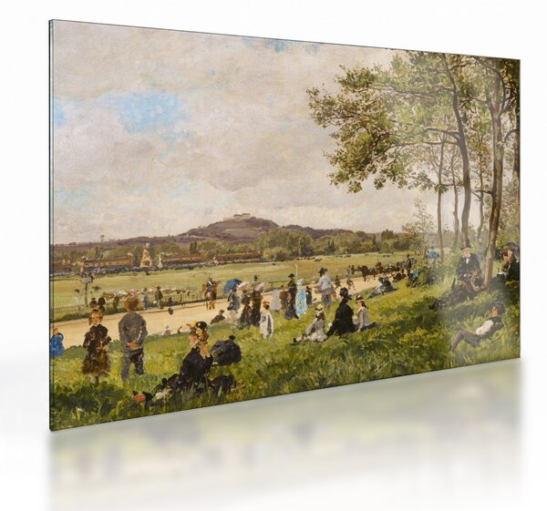 Skleněný obraz - French 19th Century, Race Course at Longchamps, reprodukce (70x50 cm)
