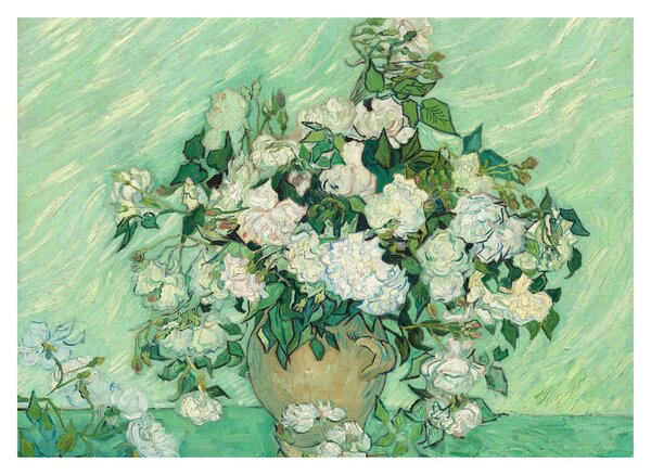 Skleněný obraz - Vincent van Gogh, Roses, reprodukce (70x50 cm)