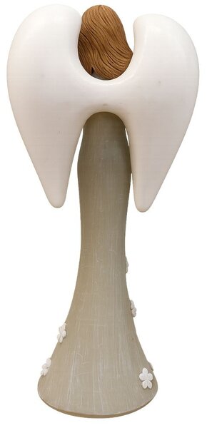 Anděl s květy 17,5cm z polyresinu 3130002-1B