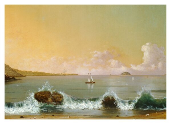 Skleněný obraz - Martin Johnson Heade, Rio de Janeiro Bay, reprodukce (70x50 cm)