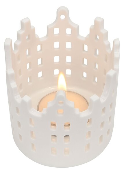 Svícen porcelánový domky bílý 8*6,5cm 9305201-1B