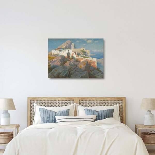 Skleněný obraz - William Stanley Haseltine, Santa Maria a Cetrella, Anacapri, reprodukce (70x50 cm)