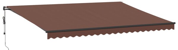 Automatická zatahovací markýza s LED světly hnědá 500 x 350 cm 3215414