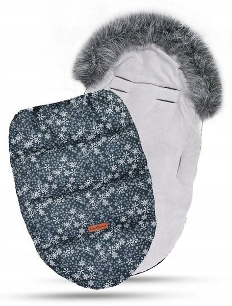 Dětský fusak do kočárku BABYMAM Premium - Vločky/šedý