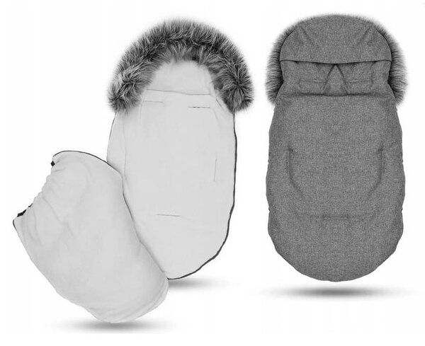Dětský fusak do kočárku BABYMAM Premium - tmavě šedý melange