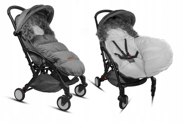 Dětský fusak do kočárku BABYMAM Premium - tmavě šedý melange