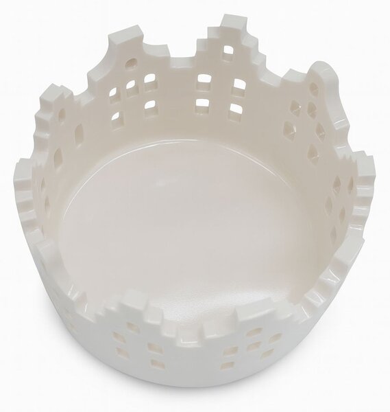 Svícen porcelánový domky bílý 8*6,5cm 9305201-1B