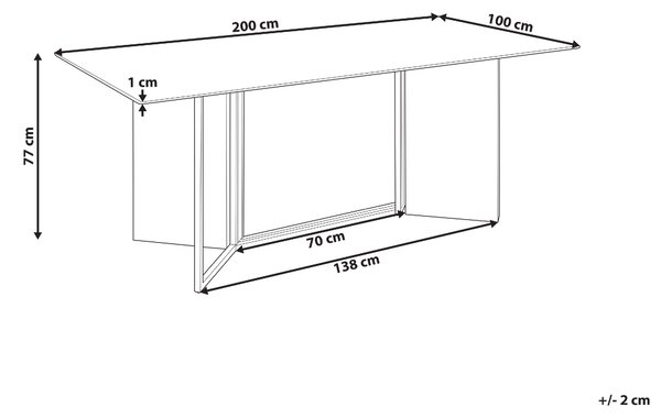 Jídelní stůl CALCIO Bílý mramor 200 cm 100 cm