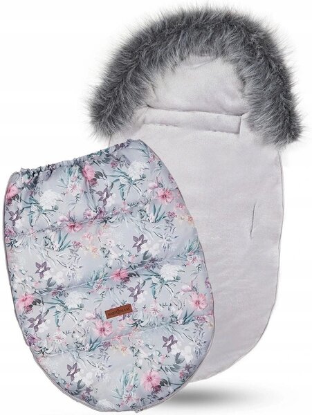 Dětský fusak do kočárku BABYMAM Premium - Levandulová zahrada/šedý