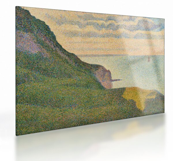 Skleněný obraz - Georges Seurat, Seascape at Port-en-Bessin, Normandy, reprodukce (70x50 cm)