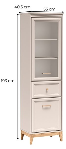 Vysoká vitrína ELLENSBURG - kašmír