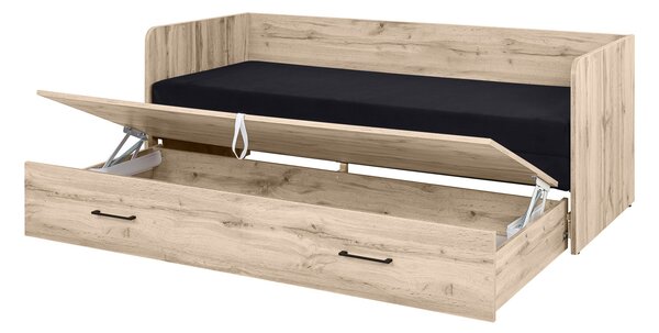 Rozkládací postel 80 cm BRW Tetrix (dub sonoma + černá)