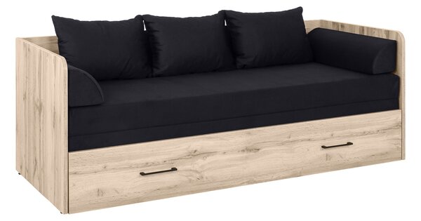 Rozkládací postel 80 cm BRW Tetrix (dub sonoma + černá)