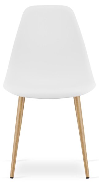 Židle WAT bílá / nohy z přírodního materiálu x 1
