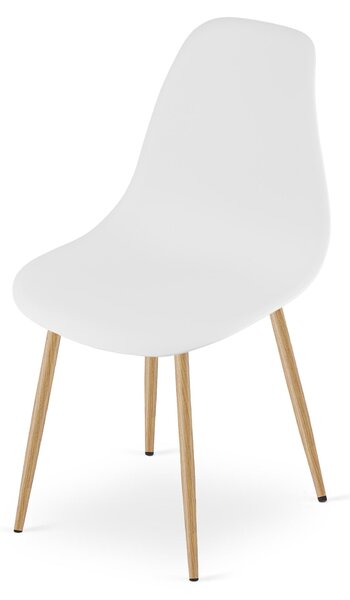 Židle WAT bílá / nohy z přírodního materiálu x 1