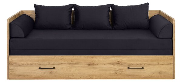 Rozkládací postel 80 cm BRW Tetrix (dub wotan + černá)