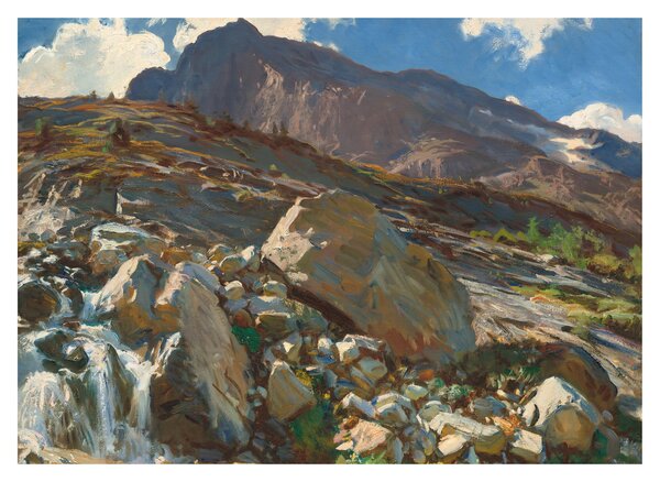 Skleněný obraz - John Singer Sargent, Simplon Pass, reprodukce (70x50 cm)