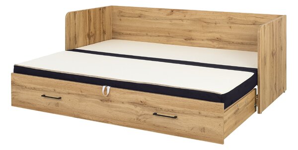Rozkládací postel 80 cm BRW Tetrix (dub wotan + černá)