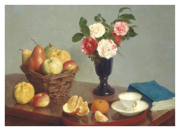 Skleněný obraz - Henri Fantin-Latour, Still Life, reprodukce (70x50 cm)