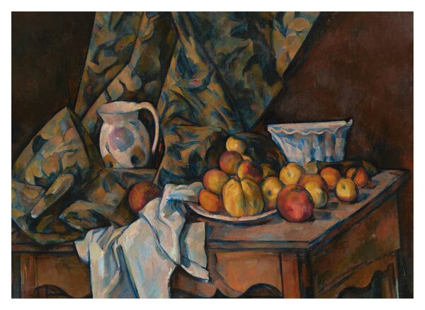 Skleněný obraz - Paul Cézanne, Still Life with Apples and Peaches, reprodukce (70x50 cm)