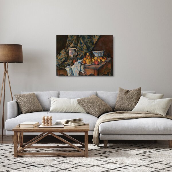 Skleněný obraz - Paul Cézanne, Still Life with Apples and Peaches, reprodukce (70x50 cm)