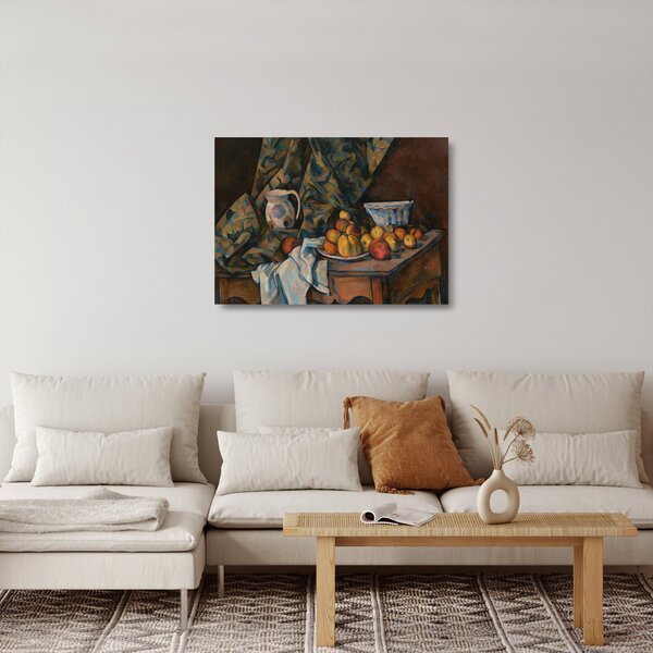 Skleněný obraz - Paul Cézanne, Still Life with Apples and Peaches, reprodukce (70x50 cm)