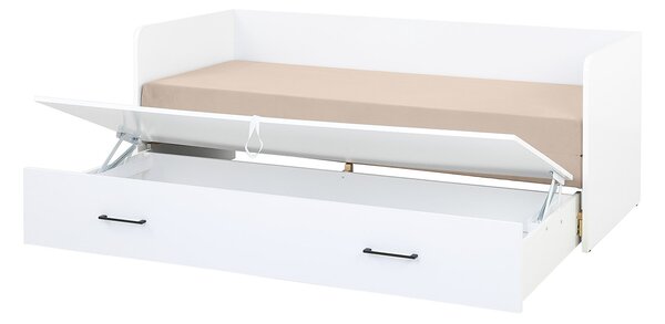 Rozkládací postel 80 cm BRW Tetrix (lesk bílý + béžová)
