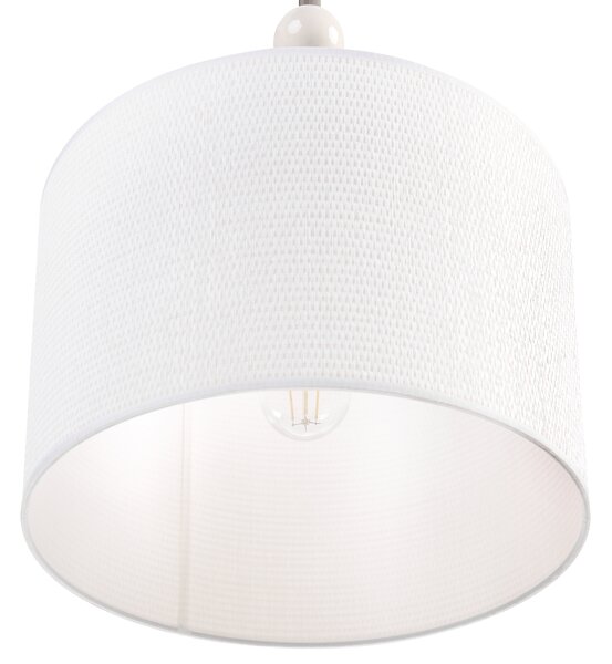Závěsná lampa LOKY Kov Bílá/Béžová