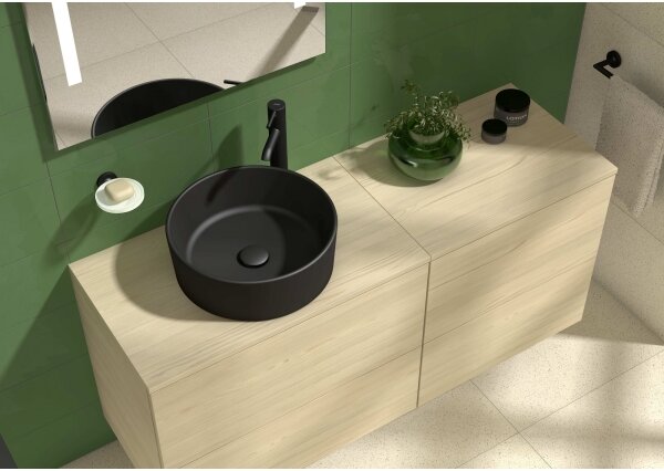 JIKA H8184207161121 - Umyvadlo na desku CUBITO pr. 40 cm keramika/matná černá